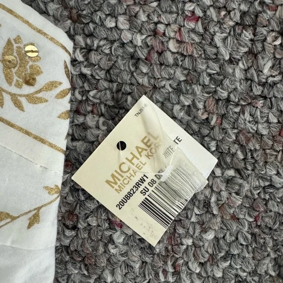 Michael Kors Cream and Gold Midi Dress womens size 8 - Picture 7 of 11